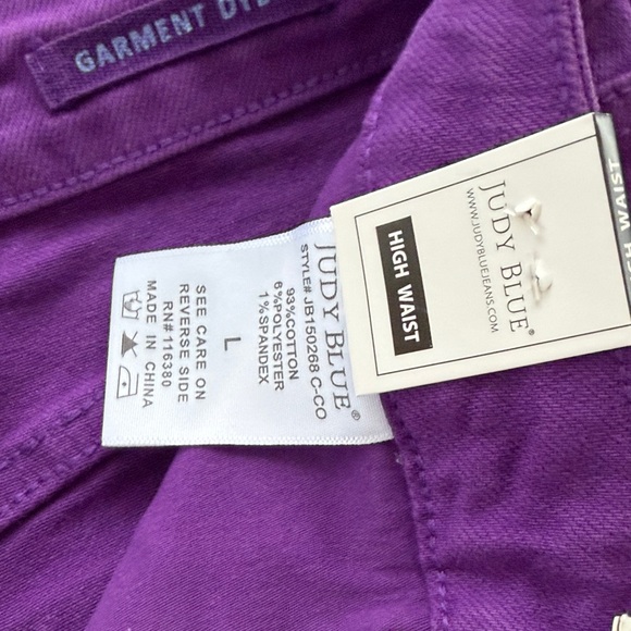 Judy Blue Bold Purple Jean Shorts - Picture 2 of 3